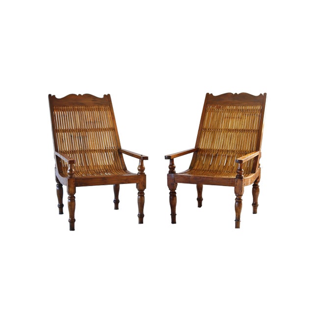 British Colonial Style Armchairs - A Pair For Sale
