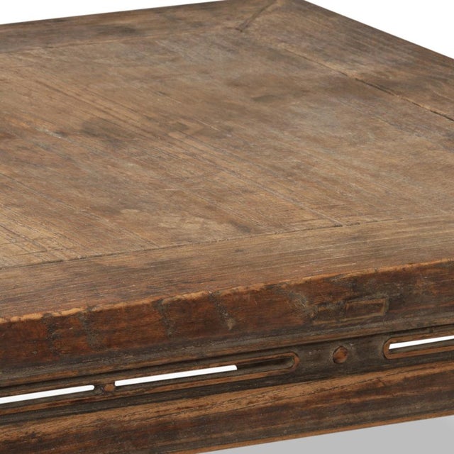 Low Square Elm Table, 1800s For Sale - Image 4 of 5