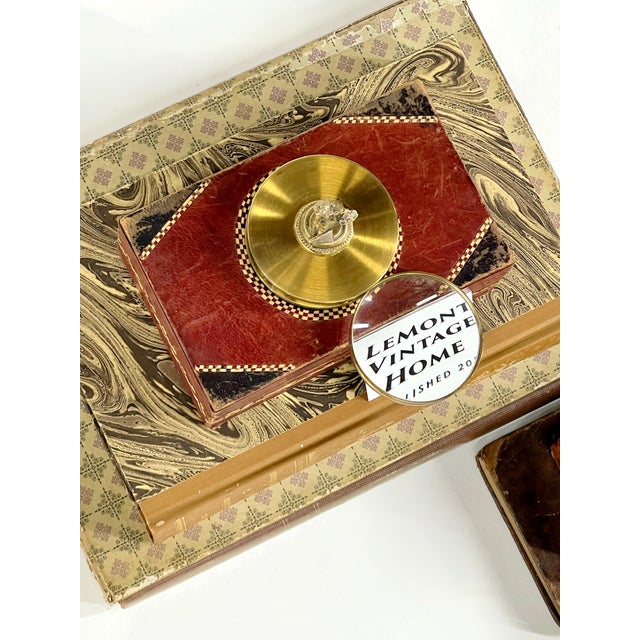 Vintage Brass Magnifying Glass Paper Weight For Sale - Image 9 of 11