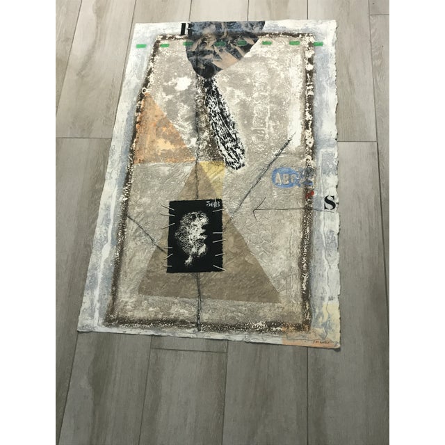 Abstract James Coignard Rare Large Format Original Mixed-Media, Hand-Embellished Carborundum Etching, 1980s For Sale - Image 3 of 12