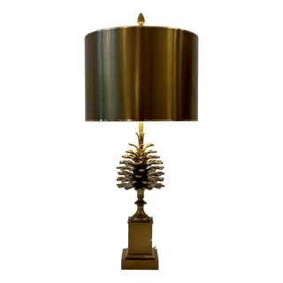 Pine Cone Table Lamp in Brass and Gilt Bronze from Maison Charles, Paris, 1970s For Sale