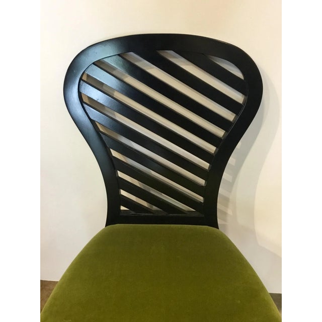 2010s Modern Mark Sikes for Henredon Green Velvet Side Chair For Sale - Image 5 of 7