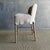 Kate Slip Covered Counter Stool -Ticking 100% Linen With Raw Brass Foot Rail For Sale - Image 9 of 11