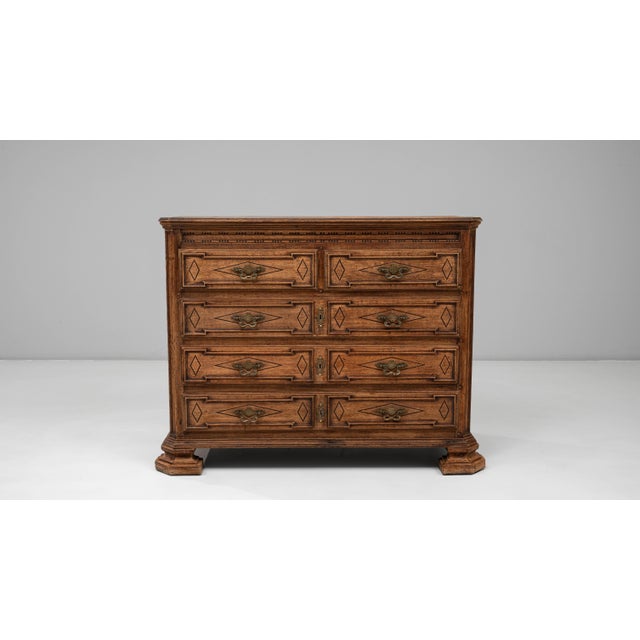 Baroque 19th Century French Baroque Oak Chest of Drawers For Sale - Image 3 of 18