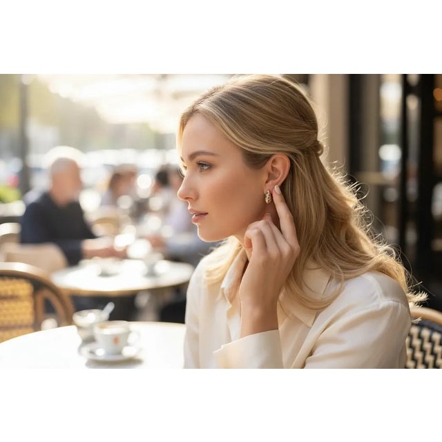 18k Yellow Gold Blue Polka Dot Enamel Teardrop Earrings 0.92 Inch Long, A Pair For Sale In New York - Image 6 of 11