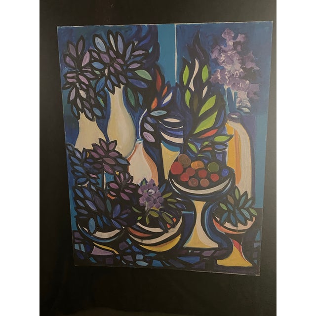 Textile Original Abstract Still Life Oil Painting by Walter Taft Bradshaw For Sale - Image 7 of 12