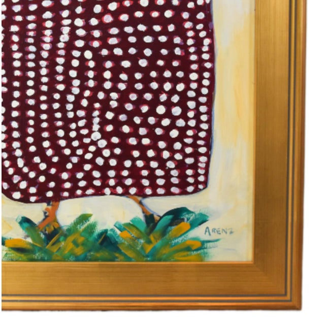 Original one-of-a-kind folk art oil painting of a hen, chicken, or rooster on stretched artist canvas. The talented artist...