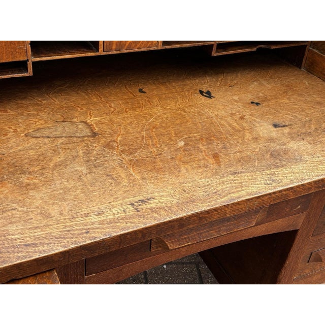 Edwardian Oak Roll Top Desk For Sale - Image 6 of 15