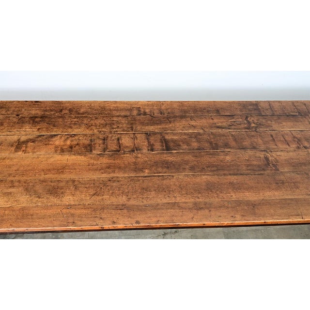 Massive French 1930's Applewood Farm Table For Sale In Baton Rouge - Image 6 of 12