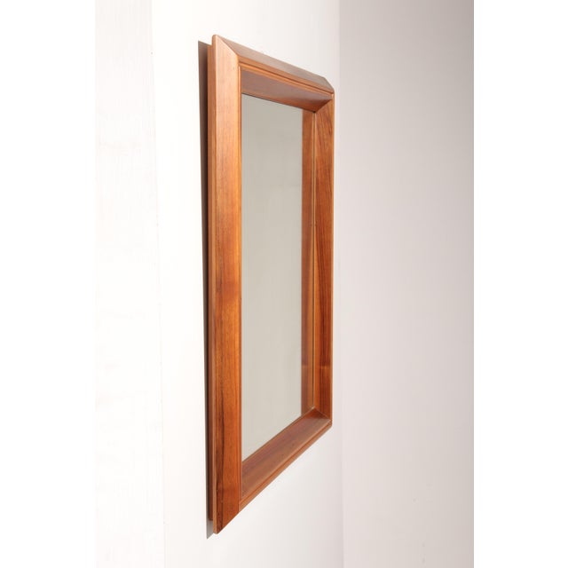 Italian Walnut Mirror, 1970s For Sale - Image 6 of 9