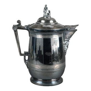 Antique Silver Plated Insulated Water Pitcher, Circa 1890 For Sale
