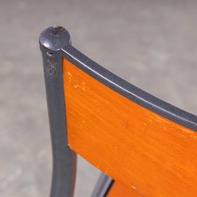 French Light Grey Tapered Leg Dining Chairs from Mullca, 1950s, Set of 6 For Sale - Image 9 of 18