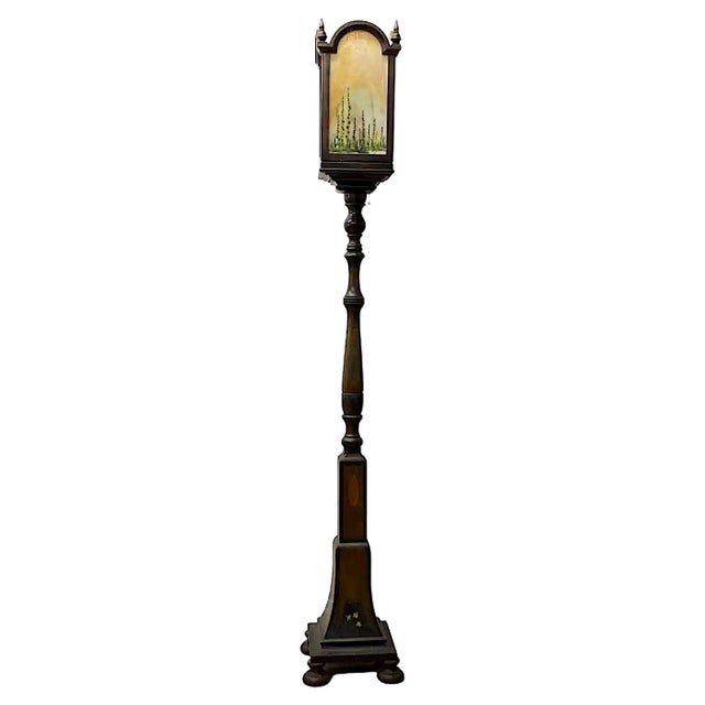 Arts & Crafts Arts & Crafts Torchiere W/ Hand Painted Art Glass For Sale - Image 3 of 8