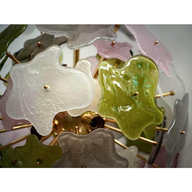 Sputnik Murano Art Glass Green Pink and White Chandelier and Pendant, 2000 For Sale - Image 10 of 12
