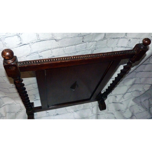 Early 20th Century English Georgian Revival Mahogany Barley Twist Fireplace Screen For Sale - Image 4 of 6