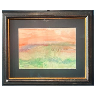 Dora Maar, Landscape at Sunset-Luberon-France, Watercolor, 1960s, Framed For Sale