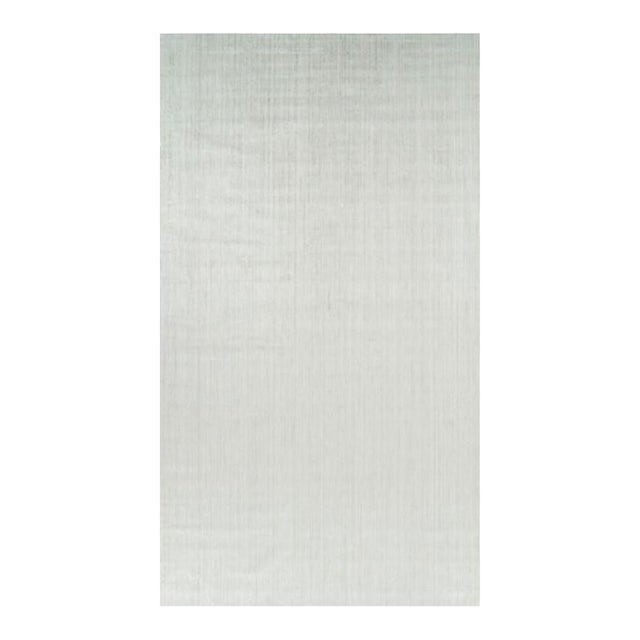 Rug & Kilim’s Oversized Textural Rug in Solid White and Silver-Gray Striae - 10x18 For Sale