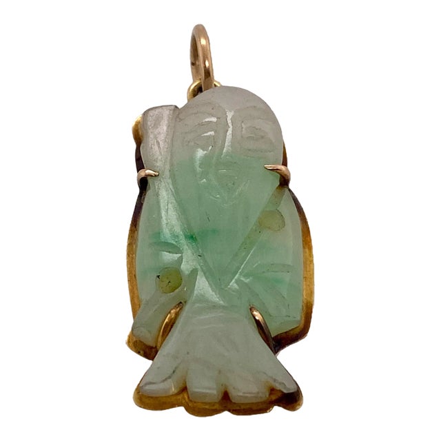 19th Century Chinese Carved Lohan Figure, in Carved Lavender & Green Jadeite For Sale