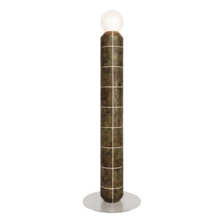 Large Navazi Floor Lamp in Scorched Coal Ceramic and Frosted Glass by Svitanok For Sale