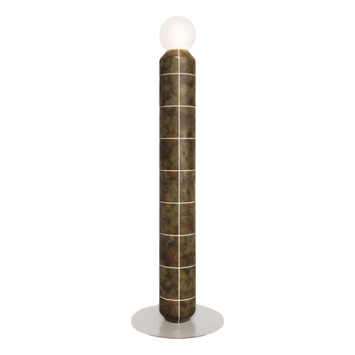Large Navazi Floor Lamp in Scorched Coal Ceramic and Frosted Glass by Svitanok For Sale