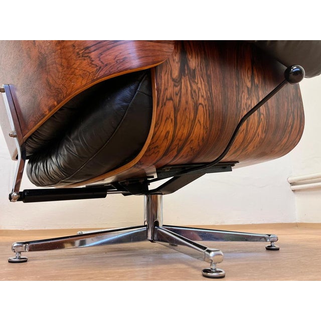 Rosewood and Bent Plywood Lounge Chair and Ottoman, 1960s, Set of 2 For Sale - Image 15 of 17