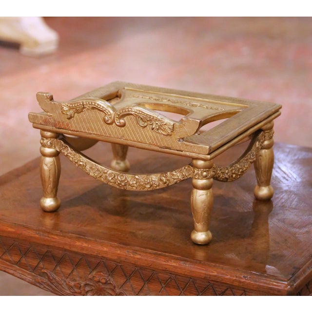 19th Century French Louis XVI Giltwood Adjustable Bible Book Stand For Sale - Image 10 of 12