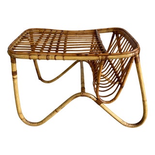 Italian Wicker Coffee Table, 1960s For Sale
