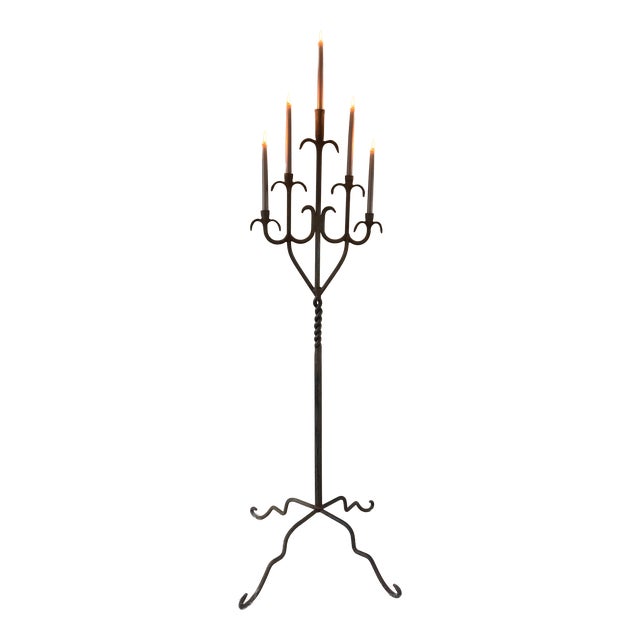 20th Century Wrought Iron Candelabra For Sale