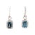 Contemporary Natural diamond 0.72cts & blue topaz 5.39cts earring in 18k gold For Sale - Image 3 of 6