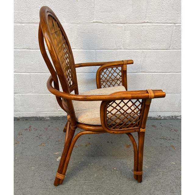 Vintage Boho Wicker Rattan and Bamboo Dining Set For Sale - Image 12 of 14