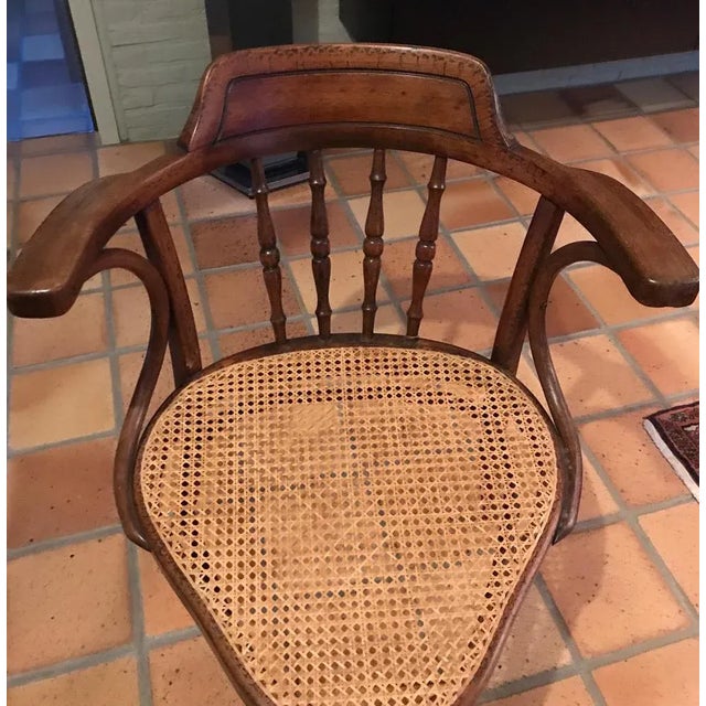 Cane Tripod Chair from Thonet Kohn, 1910s For Sale - Image 3 of 10