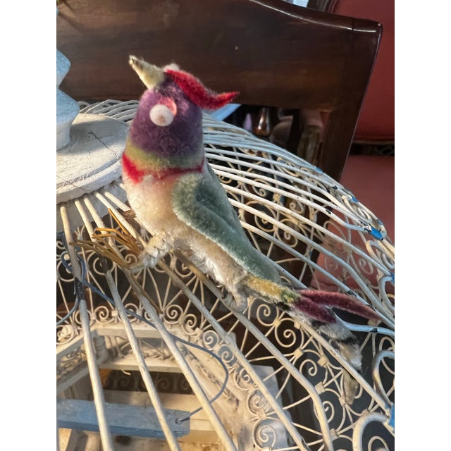 Up for your consideration is a beautiful vintage Indo-French white metal bird cage with hand made bird figurines. This...