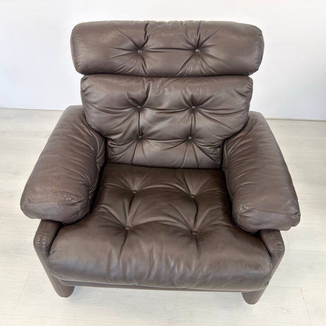 Coronado Leather Lounge Chairs With Ottoman by Afra and Tobia Scarpa For Sale - Image 9 of 18