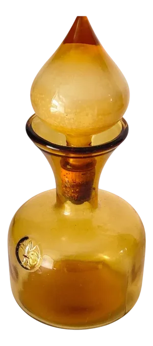 Vintage Italian Art Glass Bottle with Large Blown Glass Stopper, 1960s
