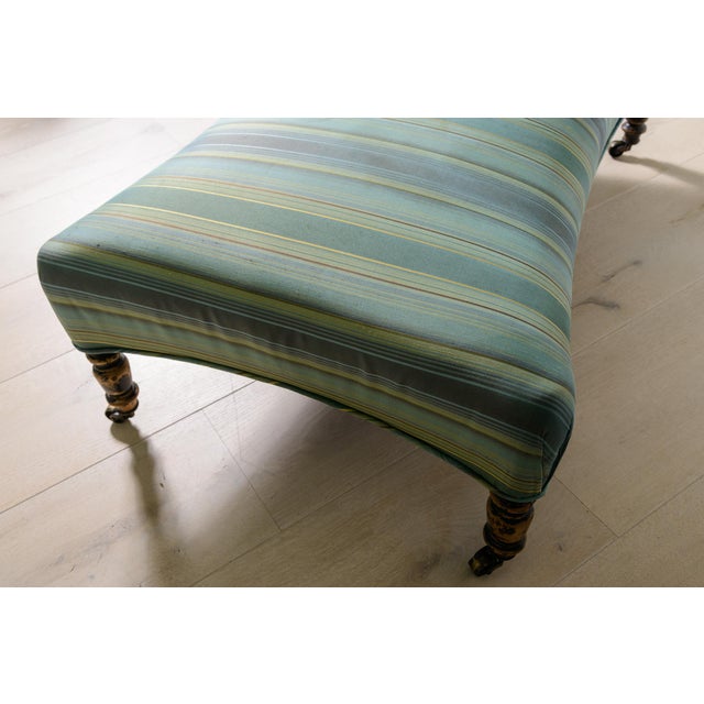 Wood French Napoleon !!! Upholstered Ottoman on Caster For Sale - Image 7 of 10