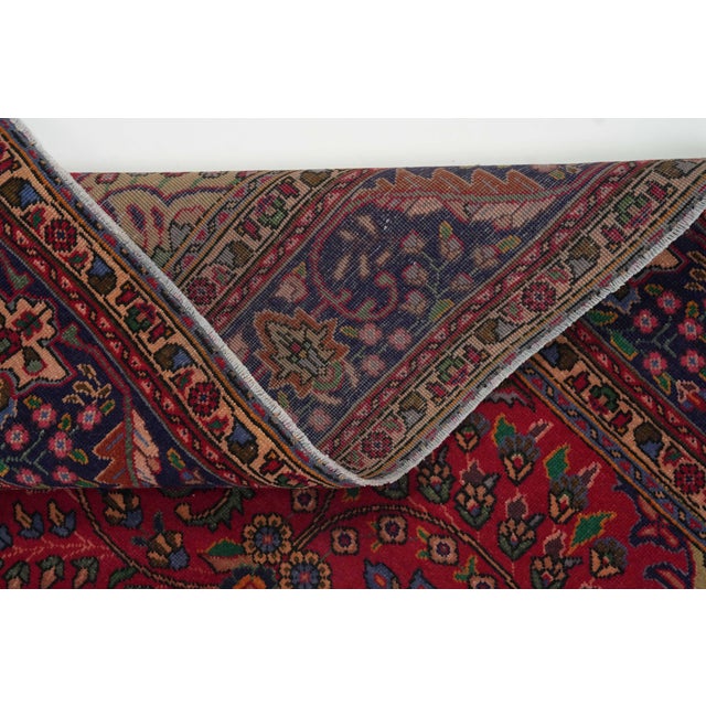 1970s Vintage Persian Handmade Wool 10x13 Red Area Rug For Sale - Image 11 of 11