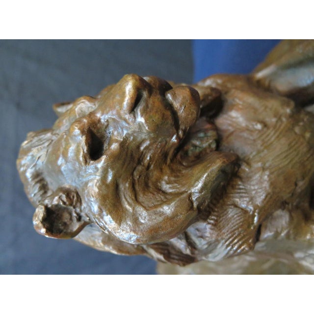 French 19th Century Bronze Recumbent Lion For Sale - Image 3 of 12