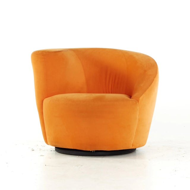 Textile Vladimir Kagan for Directional Mid Century Lounge Chairs With Ottoman - Pair For Sale - Image 7 of 13