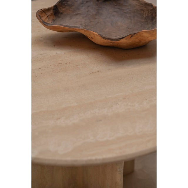 Round Travertine Side Table, Italy, 1970s For Sale - Image 9 of 15