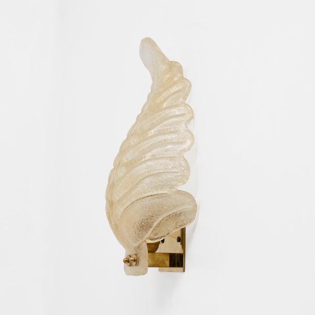 2000 - 2009 Mid-Century Modern Murano Glass Gold Leaf Sconces, 2000, Set of 2 For Sale - Image 5 of 8