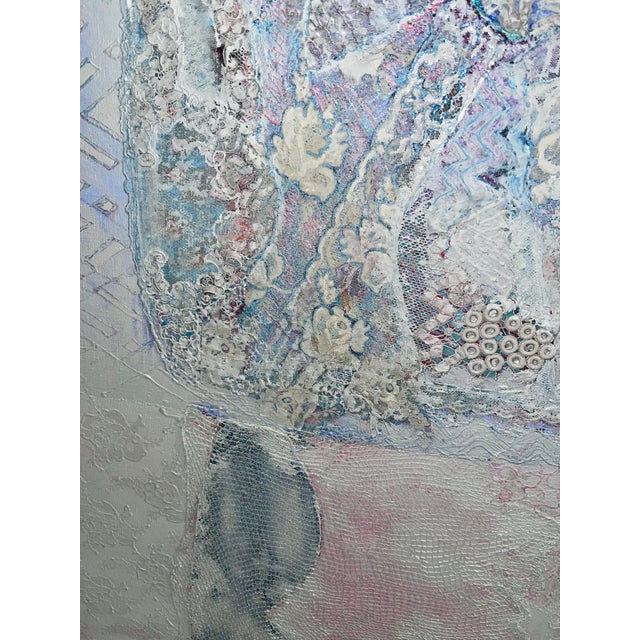 Abstract September Heart Woodstock Artist Large Oil on Canvas Painting Titled Ancient Artifacts For Sale - Image 3 of 12