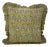Fabdivine Decorative Block Print Frill Cushion Cover Green 14x36 Inch Thick Linen- Mor Mukut For Sale