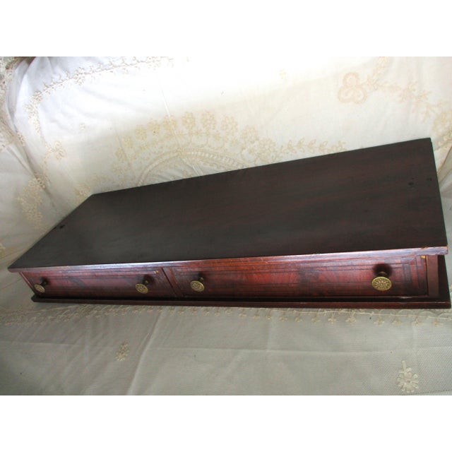 This is a Antique Victorian Flame Mahogany Inlaid Two drawer Vanity /Jewelry Box / Chests of Drawers—often referred to as...