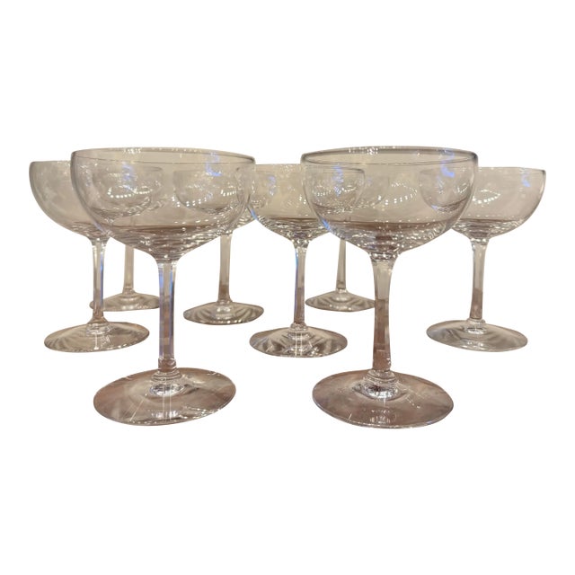 Vintage Blown Glass Champagne Coupes For Sale