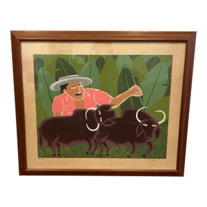 1980s Original Lithograph Listed Brazilian Artist Ivonaldo Veloso De Melo