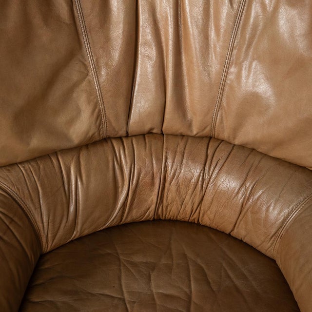 Vintage 20th Century Italian Brown Leather Armchairs from Lev & Lev, 1970s, Set of 2 For Sale - Image 16 of 18