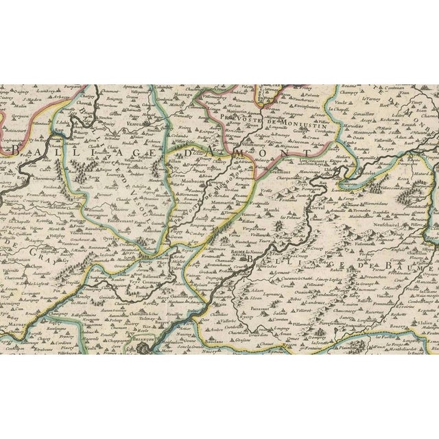 Antique Map of Franche-Comté – “La Franche Comté divisée en Trois Grands Bailliages” by Jaillot, 1681 This richly detailed...