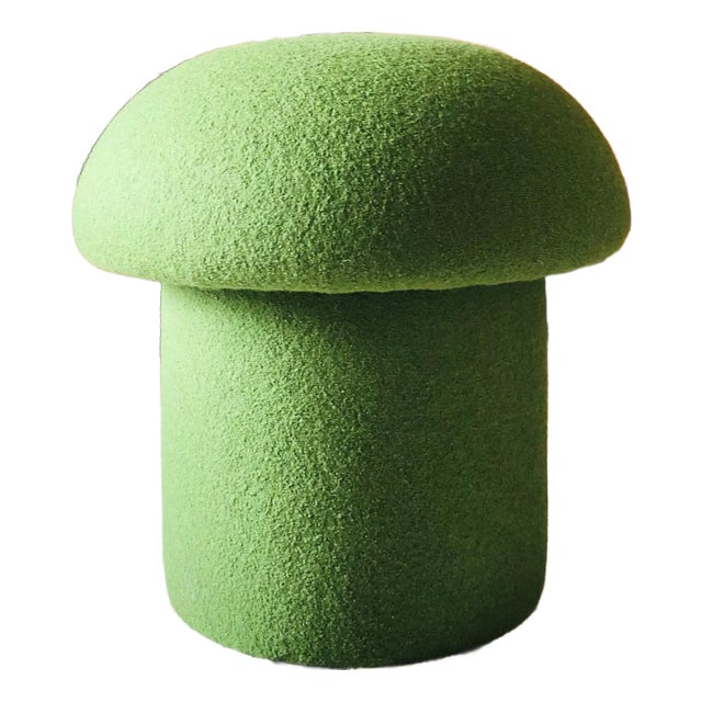 Mushroom Ottoman in Grass Wool For Sale