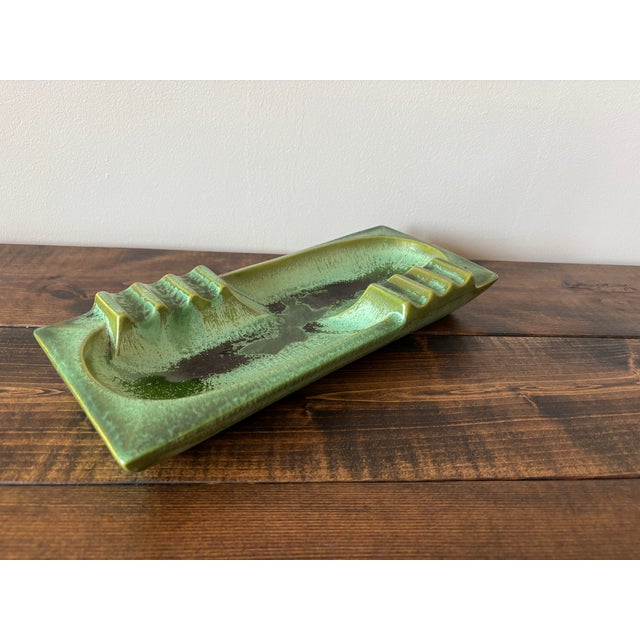 Mid-Century Modern Large Mid 20th Century Green Atomic Cigar Ashtray For Sale - Image 3 of 6
