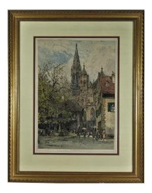 Luigi Kasimir, Street with Church, Circa 1925